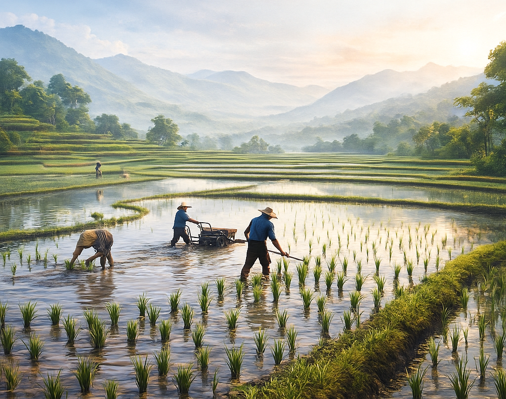 Rice Agricultural Process From Farm To Export